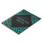 Carnet Léopard Turquoise et Brown (Côté gauche)