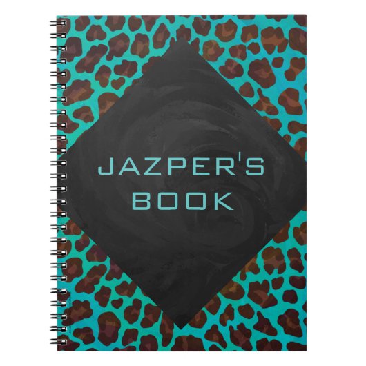 Carnet Léopard Turquoise et Brown (Devant)