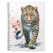 Carnet Leopard Walking Paint Splatter Watercolor Notebook (Devant)