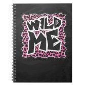 Carnet Leopard Wild Me Noir et rose chaud (Devant)