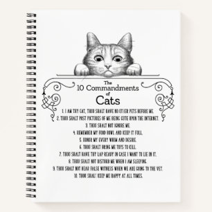 Carnet Les 10 commandements de chats amusants