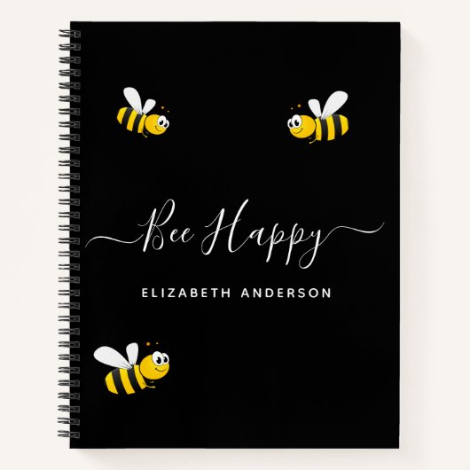 Carnet Les abeilles noires heureux nom d'été (Devant)