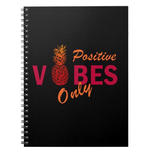 Carnet les amateurs d'ananas vibes positives seulement (Devant)