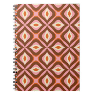 Carnet les années 70 Retro Motif sans Seamless en Orange,