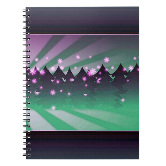 Carnet Les arbres de Noël dans les tons verts (Devant)