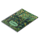 Carnet Les arbres forestiers verts brodés (Côté gauche)