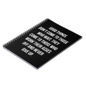 Carnet Les bonnes choses, n'abandonnez jamais - Entraînem (Côté gauche)