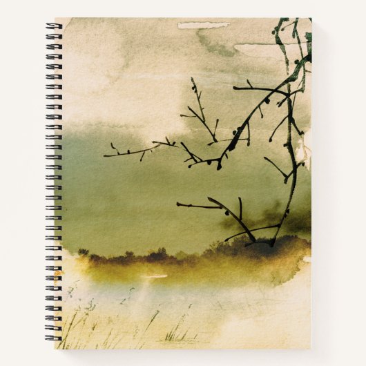 Carnet Les branches noires muet paysage aquarelle japonai (Devant)