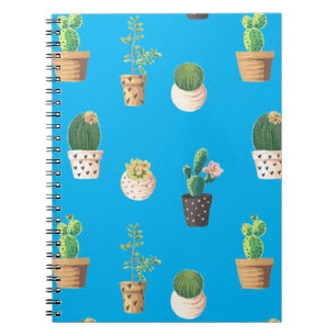 Carnet Les cactus succulents du désert vert dans les pots