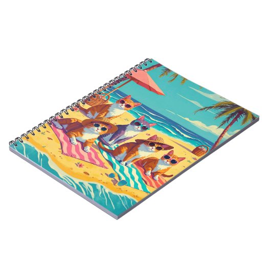 Carnet Les chats se prélassent sur la plage (Côté gauche)