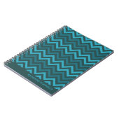 Carnet Les chevrons turquoises zigzaguent journal/carnet (Côté gauche)