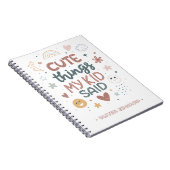 Carnet Les Choses Mignonnes Que Mon Enfant A Dit Typograp (Côté Droit)
