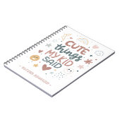 Carnet Les Choses Mignonnes Que Mon Enfant A Dit Typograp (Côté gauche)