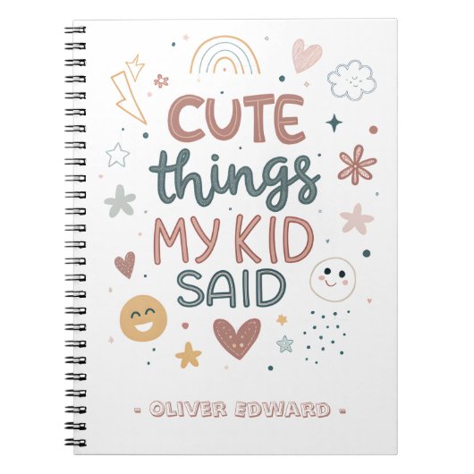 Carnet Les Choses Mignonnes Que Mon Enfant A Dit Typograp (Devant)