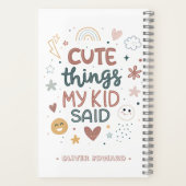 Carnet Les Choses Mignonnes Que Mon Enfant A Dit Typograp (Verso)