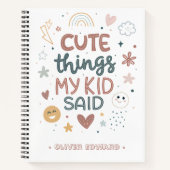 Carnet Les choses mignonnes que mon enfant a dites Typogr (Devant)