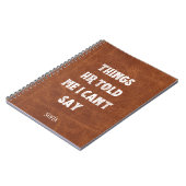 Carnet Les choses que HR m’a dit Je ne peux pas dire drôl (Côté gauche)