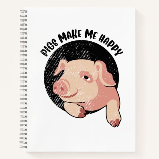 Carnet Les Cochons Me Rendent Heureux (Devant)
