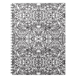 Carnet Les créatures d'art Doodle dans un motif fou