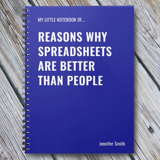 Carnet Les feuilles de calcul sont plus drôle Comptable