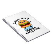 Carnet Les Filles N'ont Qu'à S'amuser Pun Burger Drôle (Côté Droit)
