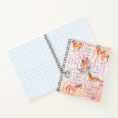 Carnet Les filles personnalisées nom collage avec poneys (Intérieur)