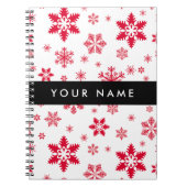 Carnet Les flocons rouges, Votre nom, Personnalisez (Devant)