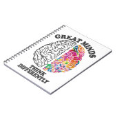Carnet Les grands esprits pensent différemment Cerveau (Côté gauche)