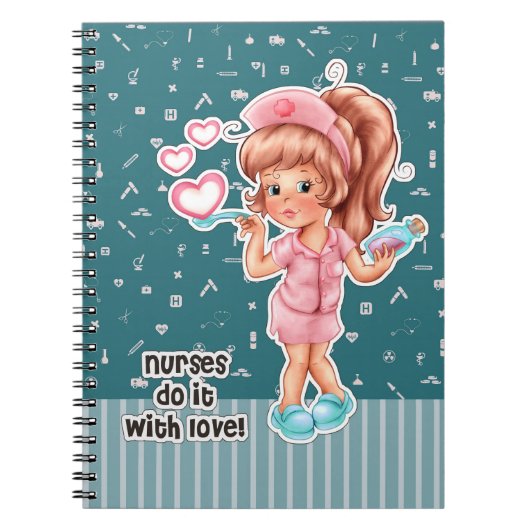 Carnet Les infirmières le font avec amour. Cute Nurse (Devant)