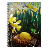 Carnet Les jonquilles jaunes et un oeuf de Pâques jaune (Devant)