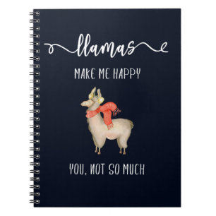 Carnet Les lamas vous rendent m'heureux, pas tellement