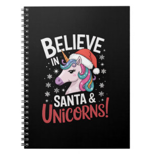 Carnet Les licornes de Noël Croyez en Père Noël et les li