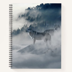 Carnet Les loups dans un paysage hivernal