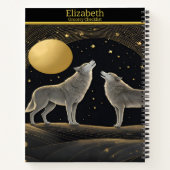 Carnet Les loups hurlent sereinement à une lune dorée rad (Dos)