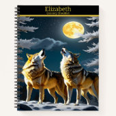 Carnet Les loups hurlent sous une lune brillante (Devant)