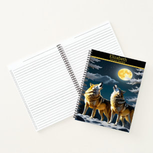 Carnet Les loups hurlent sous une lune éclatante