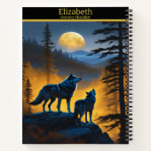Carnet Les loups serpentent la lune dans une forêt tranqu (Dos)