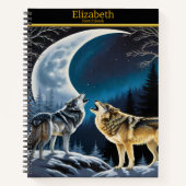 Carnet Les loups serpentent le clair de lune pendant une (Devant)