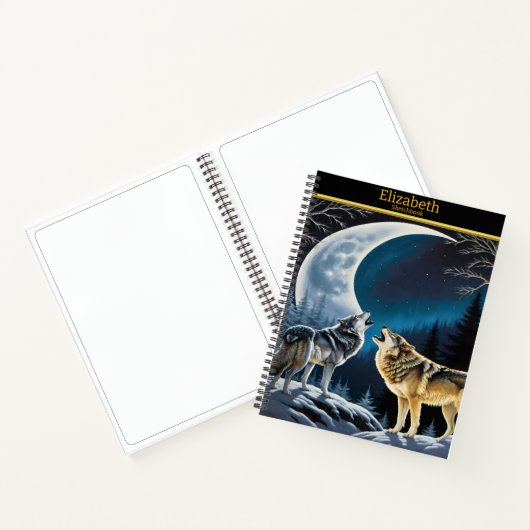 Carnet Les loups serpentent le clair de lune pendant une (Intérieur)