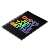 Carnet Les mecs goûtent mieux Gay pride arc-en-ciel LGBTQ (Côté gauche)