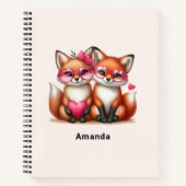 Carnet Les mignons renards orange en amour (Devant)