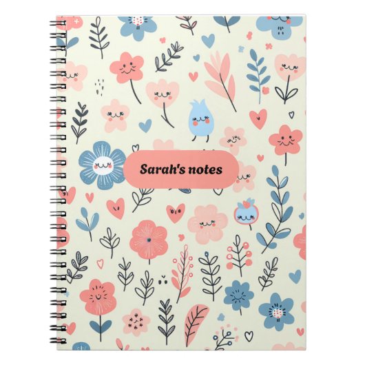 Carnet Les notes de Sarah Cute Floral (Devant)