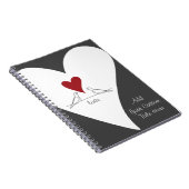 Carnet Les oiseaux russes modernes dans le coeur rouge am (Côté Droit)