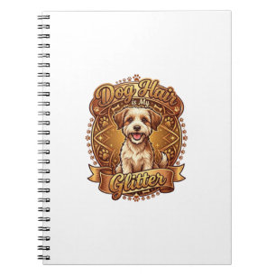 Carnet Les poils de chien sont ruban doré brillant et duv