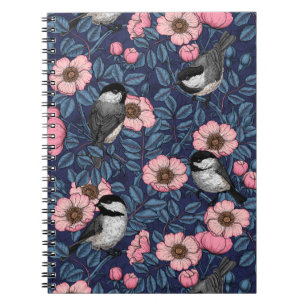 Carnet Les poulets dans le rose sauvage en noir rose et b
