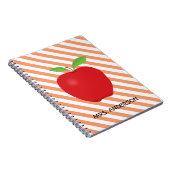 Carnet Les rayures oranges, Apple rouge ont personnalisé (Côté Droit)