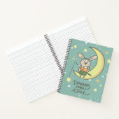 Carnet Les rêves deviennent réalité | Lapin sur la Lune (Intérieur)