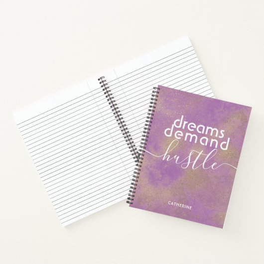 Carnet Les rêves exigent un nom personnalisé énorme (Intérieur)