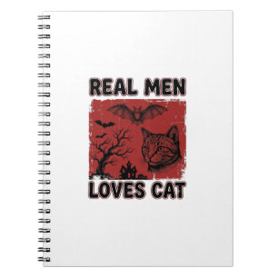 Carnet Les vrais hommes aiment les chats Halloween Vintag