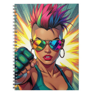 Carnet Lesbienne LGBT Mohawk Uppercut Pop Art
